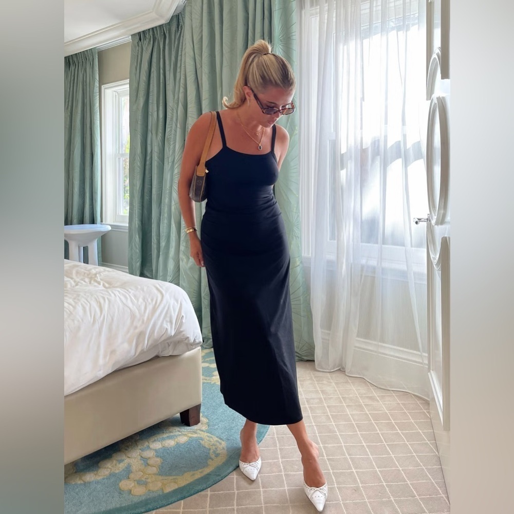 Djerf Avenue Daily Midi Dress in Black
